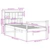 Solid Wood Bed with Shelf Without Mattress White 75x190 cm Pine