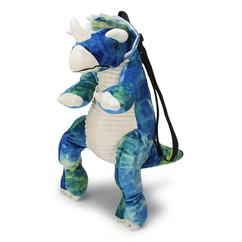 Plush T-Rex Backpack for Kids Dinosaur Bag for Kids with Adjustable Straps & Zipper Dino Costume Accessories for Boys Girls