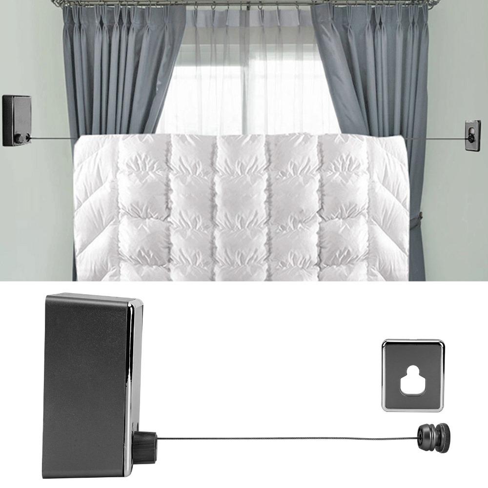 ABS Case Drying Rack White Black Silver Clothes Drying Line Retractable Clothesline Home Hotel чёрный