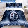 3PCS Winnipeg Jets Bedding Set Duvet Cover Closure Includes 1 Duvet Cover & 2 Pillowcases for All Seasons Bedroom Decor Christmas Fan Gifts