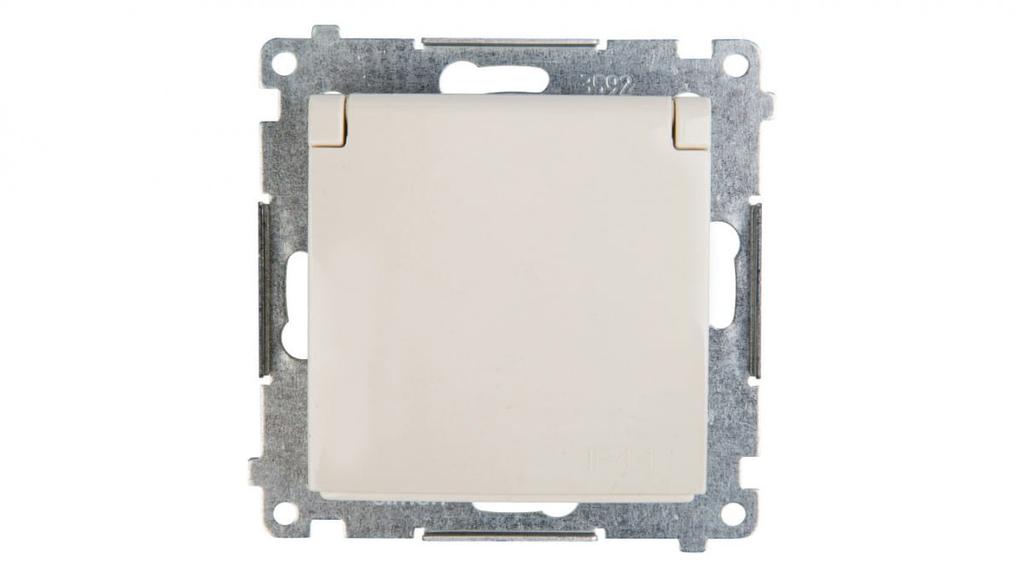 Simon 54 Single Socket Z/U 16A Ip44 Cream Dgz1Buz.01/41
