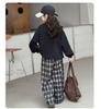 Girls' Autumn Set 2026 New Fashionable Children's Super Beautiful Casual Wear with Collar Hoodie and Checkered Pants Two Pieces