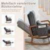 Modern Rocking Chair with Footrest, with Side Pockets, with Lumbar Cushion and Adjustable Backrest for Living, Bed and Childrens Room.(grey corduroy)