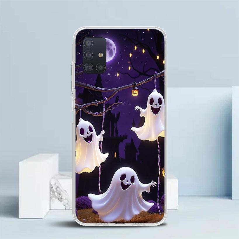 Cute Halloween Ghost Soft Cover for Samsung Galaxy A12 A22 A32 A52 A72 A02S Phone Case Note 20 Ultra 10 S10 Plus A51 A71 A50S A2