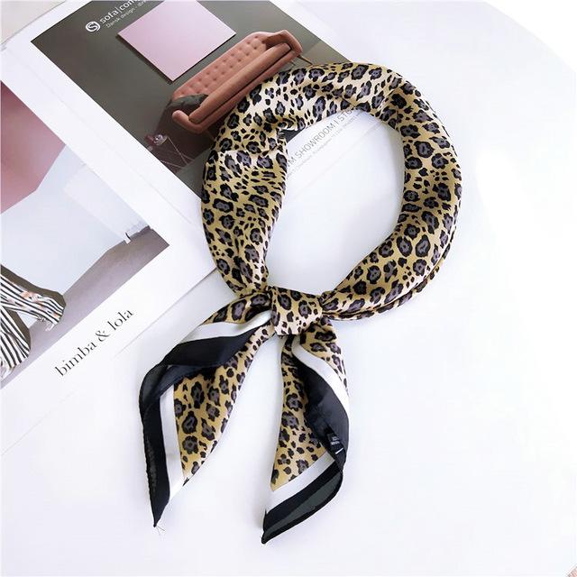 70cm Fashion Paisley Print Kerchief Hair Scarf For Women Silk Satin Headband Hijab Scarfs Female Square Neck Scarves For Ladies