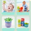 9PCS Enjoyable Rainbow Cups Stacking Cups Figure Letters Infant Children Instructive Toy Stacking Tower Mini Bear Children Toddler playthings