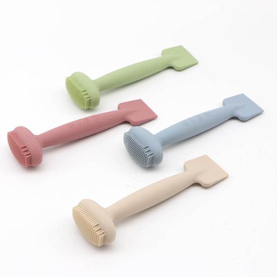 Facial Mud Applicator Brush Double-Headed Massage Brush with Ergonomic Handle Multi-purpose Face Clay Body Lotion Application Brush