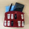 Kyosuke Made In Japan 12 X Perfect for and with a Japanese Cat Manpukuya Cat Red Women's Pouch, Approx. 15.5cm, Cosmetics, Accessories, Carrying,