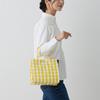 Rootote Small Tote Bag, Gingham Check, Square Laminated, Q 1029 (02 CheckPink)