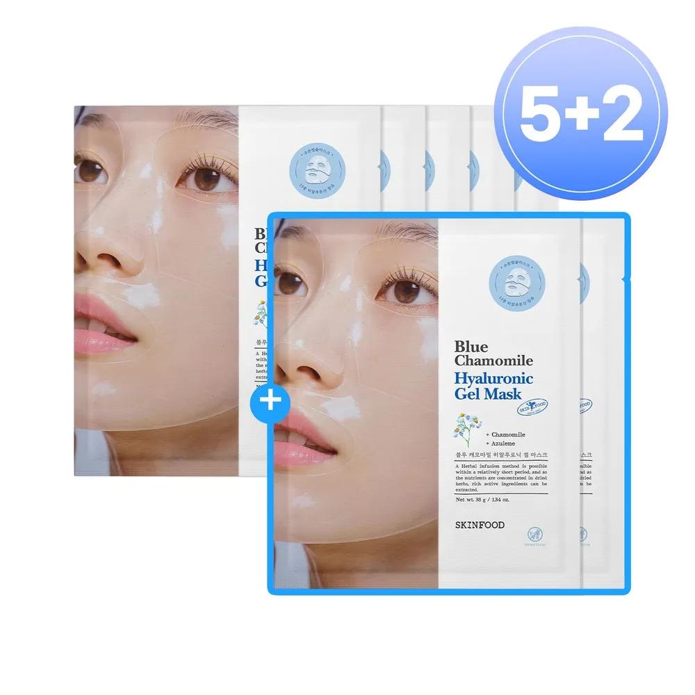 

[Moisture Ultra-Close Adhesion Mask] Blue Chamomile Hyaluronic Gel Mask 5 Sheets + 2 Bonus Sheets