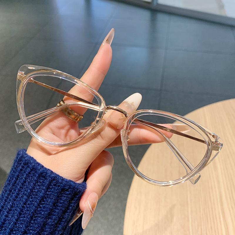 New Fashionable Anti-Blue Light Cat-Eye Women Glasses Frame Natural And Slimming Metal Frame 6004