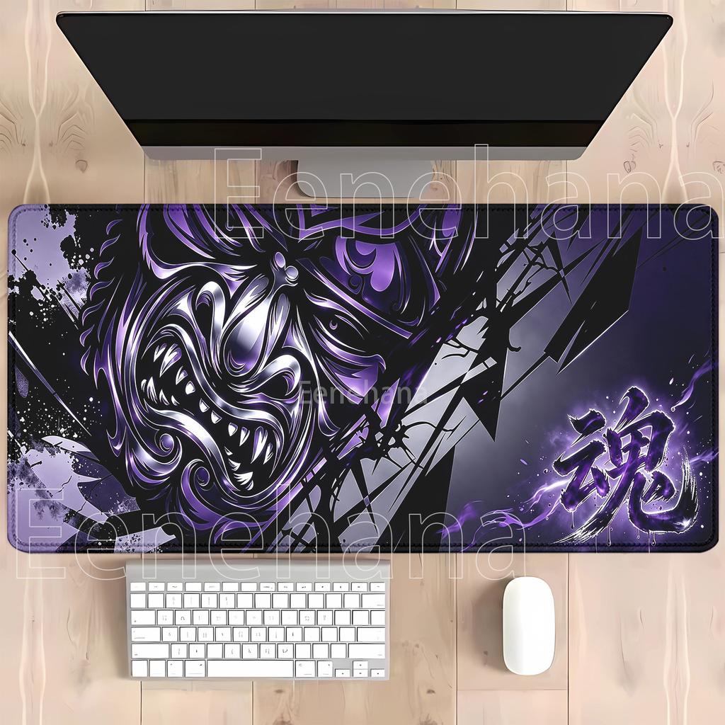 Anime Ghost Face Cartoon Nonslip Base Mouse Pad Hd Printing Samurai Devil Mask Gaming Mousepad Office Overlock Esports Desk Mat