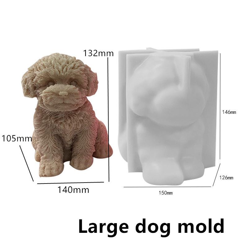 Large Cat Candle mold Teddy Dog Silicone Candle Mold Lovely Animal Pet Gypsum Resin Soap Ice Chocolate Baking Mould Home Decor
