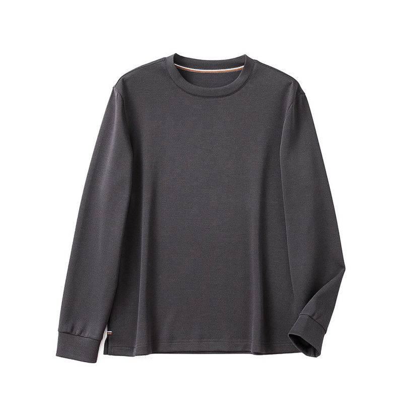 Merino Wool Blend Warm Knitted Base Layer Men's Autumn and Winter Inner Sweatshirt Foreign Trade Men's Round Neck T-Shirt