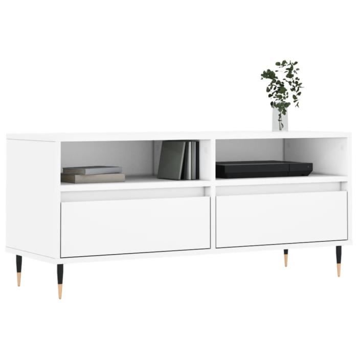 VidaXL Meuble TV blanc 100x34,5x44,5 cm bois d'ingénierie 831228