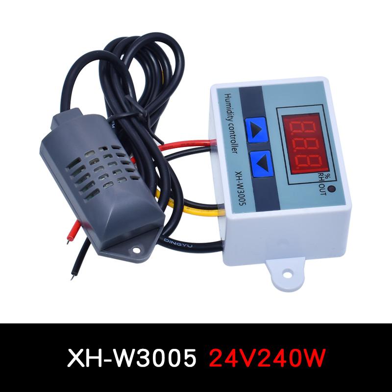 LIZAO XH-W3005 Digital Humidity Controller High Precision Hygrometer Switch 12V 24V 220V with Humidity Sensor