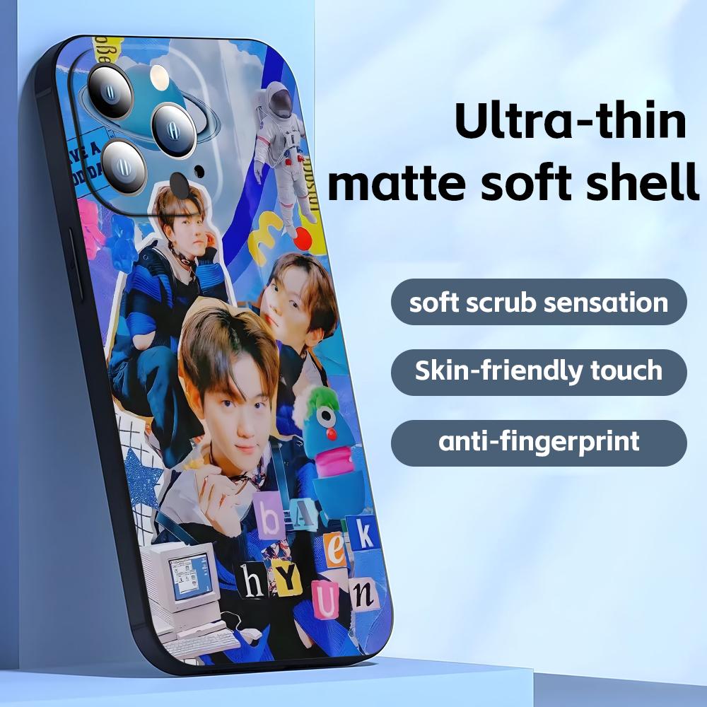 Korean pop music EXO group Phone Case For iPhone17 16 16e 15 14 13 12 11 Plus Mini Pro Max Soft black Shockproof Cover