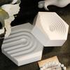Gypsum Cement Coaster Mold: Hexagonal, Round, U-shaped, Striped Jewelry Display Silicone Mold