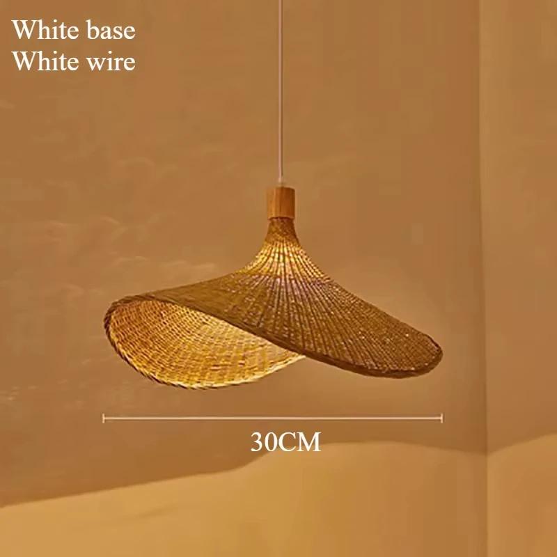 

30cm E27 Bamboochandeliers Handcrafted Bamboo Pendant Light - Modern Wooden Ceiling Lamp for Living Room, Dining & Bedroom Decor No Bulb