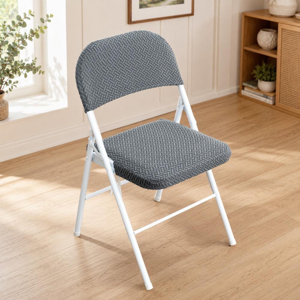 2PCS/SET Universal Elastic Folding Chair Cover Solid Color Dust-proof Chair Slipcover Removable Soft Stool Cover Home Decor