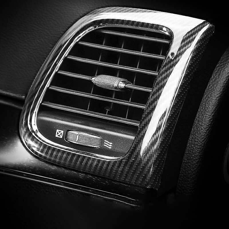For Jeep Grand Cherokee 11-2021 Carbon Fiber Console AC L&R Air Outlet Vent Trim