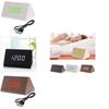 Elegant Imitation Wood Led Display Alarm Digital Triangular Desk Clock With Thermometer