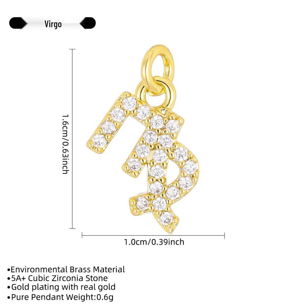 Zodiac Diamond Inlaid Necklace: 18K Gold-Plated Luxury Clavicle Chain