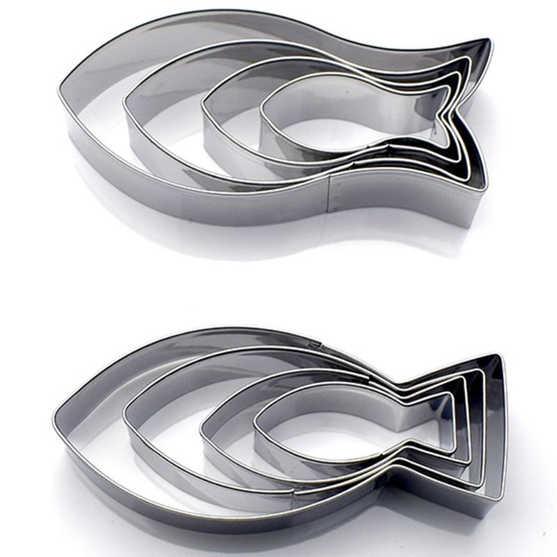 Professional 8PCs Nonrust Metal Fish Cookie Molds Safe Cookware Set For Pastry Chefs And Home Breadmakers J0MC