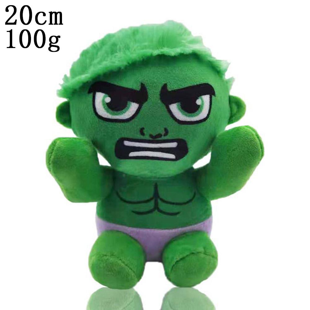 20cm Superhero Plush Toy Set Captain America Hulk Spider Man Black Panther Cartoon Stuffed Doll Kids Gift