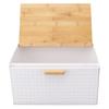 Wooden Bread Box Natural Vintage Heavy Duty Large Capacity Bread Storage Bin for Kitchen Countertop White