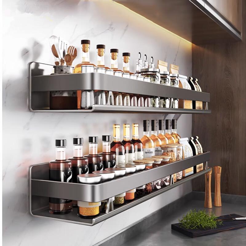 Stanzfreies wandmontiertes Küchenregal aus Edelstahl