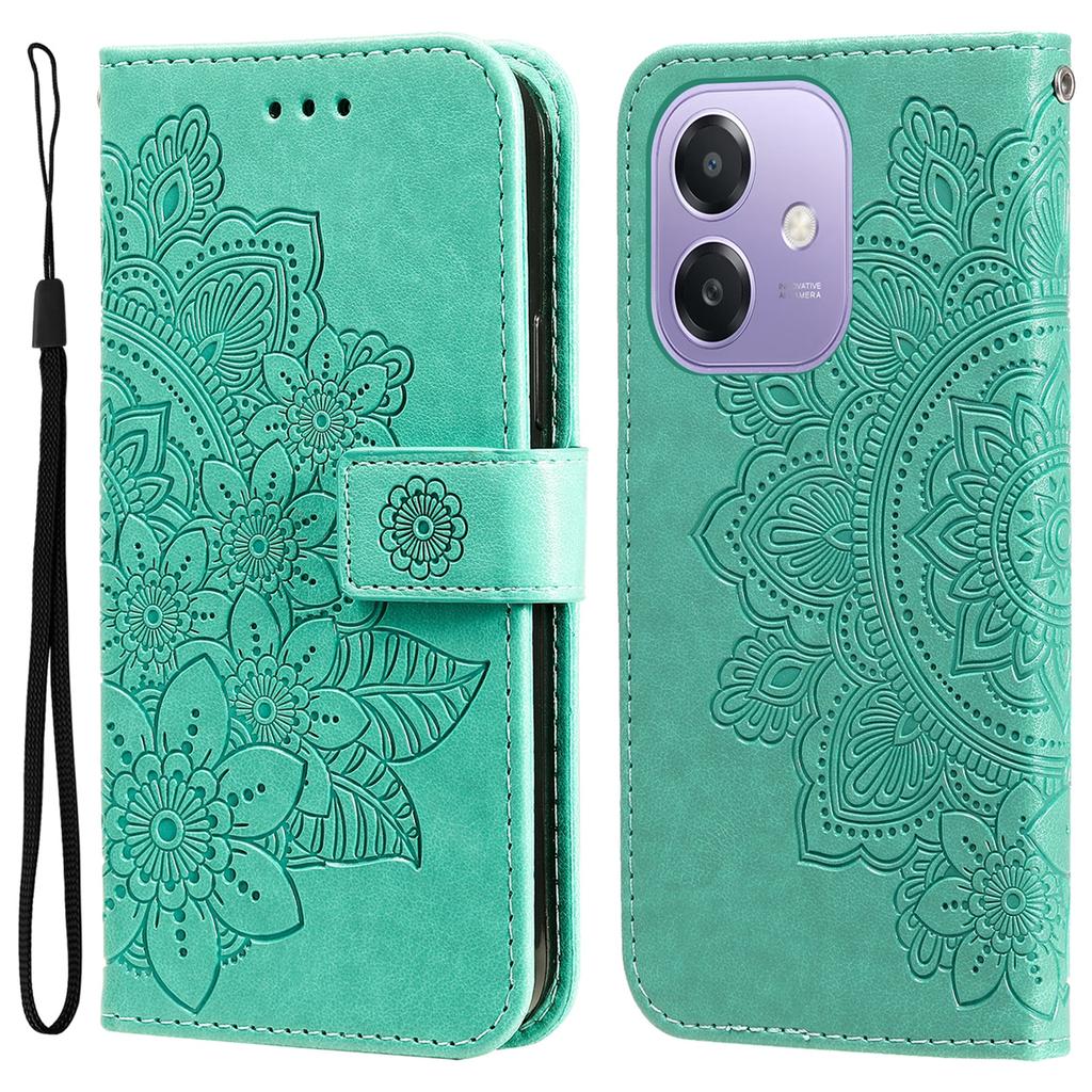 For Oppo A5x 5G/A3x 4G/A3x 5G (India) Case Floral Pattern PU Leather Wallet Stand Phone Cover
