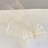 Bow Girls Head Gauze Beads White Bridal Tulle Gift Veil Hair Clip  Engagement