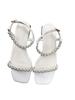 Pearl Narrow band slingback slip on gladiator sandalias woman beads metal decoration thick low heels shoes women sandals