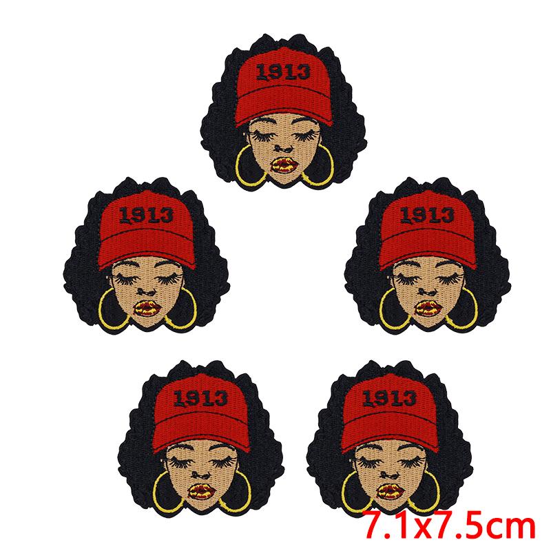 10PCS Fashion Black Girl Embroidered Patch Iron On Patches For Clothing Black Girl Magic Patches For Clothes Jackets Sewing DIY