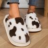 Fashion Mixed Color Fluffy Fur Slippers Women Home Closed Toe Non Slip Cotton Slides Woman Keep Warm Flat Heels House Slipper
