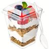 Mini Dessert Cups With Cover- for Party Small Plastic Dessert Cups for Kitchen Dessert Shooter Cups for Pudding Fruit Ice Cream