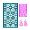 23 Styles Self-Adhesive Silk Screen Stencils for Polymer Clay Palm Leaves Reusable Mesh Transfer Printing Earring Jewelry Making