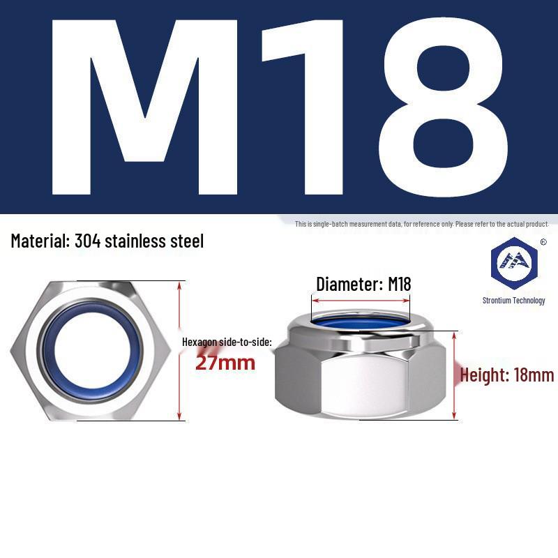 304 Stainless Steel Nylon-Insert Lock Nut DIN985