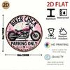 Vintage Pink Motorcycle Round Metal Sign Retro Biker Garage Wall Decor Men Cave Parking Ornament