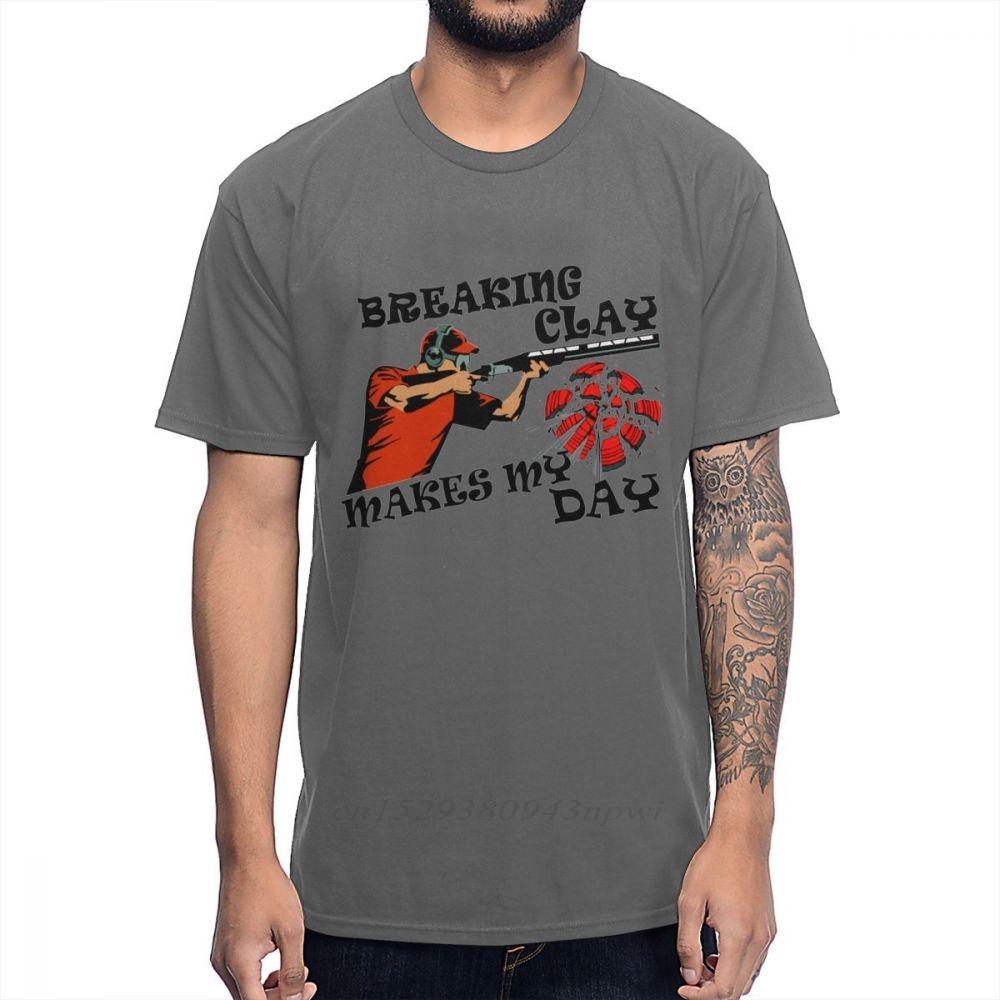 Man Leisure Clay  Trap Shooting For Skeet Shooting Fans T Shirt Round Neck Comfortable Cotton Anime Homme Tshirt