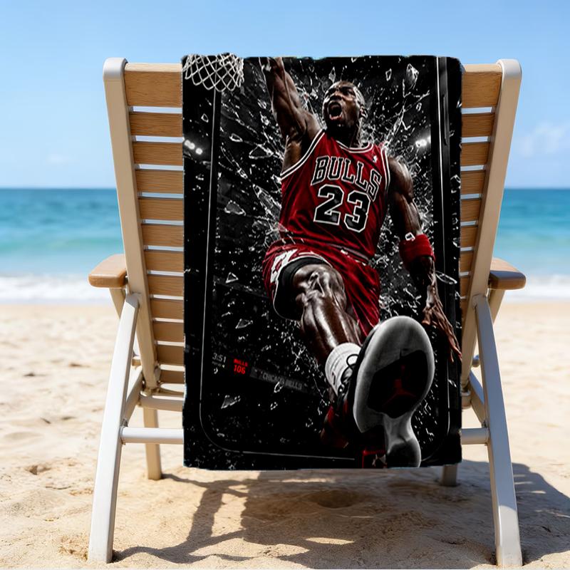 Asciugamano da Spiaggia Michael Basketball - Morbido, Assorbente in Microfibra, Leggero, Ideale per la Spiaggia, Feste, Viaggi, Campeggio regali per tifosi