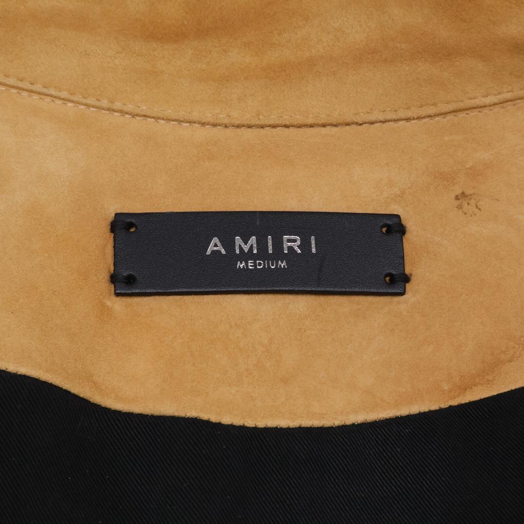 Amiri Side-zip Suede Single Rider Jacket Jacket M beigeUsed