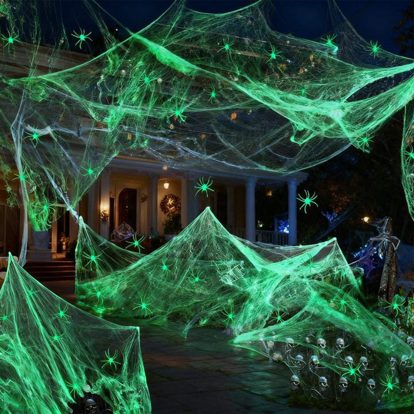 Spooky Party Decorations Glow In The Dark Webs Indoor Outdoor Use For Halloween Parties Glow In The Dark Decor China Mainland