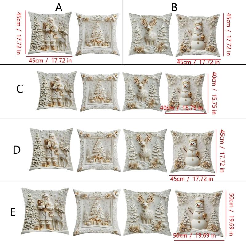 Soft Santa Christmas Pillow Cover For Festival Home Decoration And Holiday Couch Bedroom Accessories