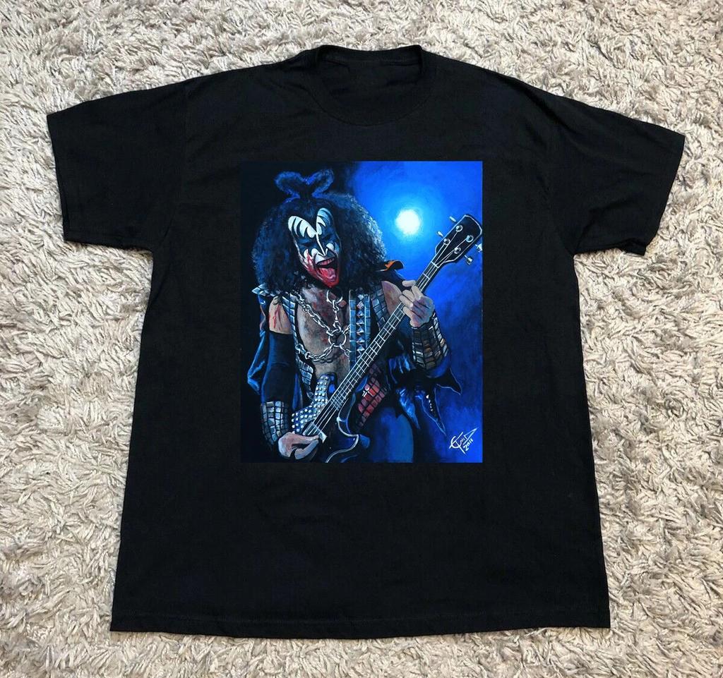 Unisex-Shirt Baumwolle Oversize Große Größe NEU Gene Simmons Gemälde Schwarze Baumwolle Alle Größen S-5XL T-Shirt