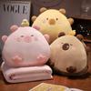 Cartoon Cute Capybara Hand Warmer Pillow Blanket Plush Toy Capybara Doll Girl Office Nap Air Conditioner Blanket