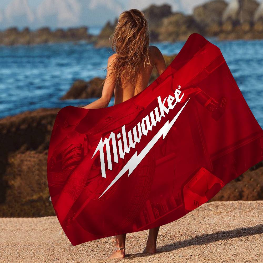 LOGO M-Milwaukees Mode Mikrofaser Decke Schnelltrocknend Strandtücher Übergröße Druck Super Saugfähig Pooltuch Decke