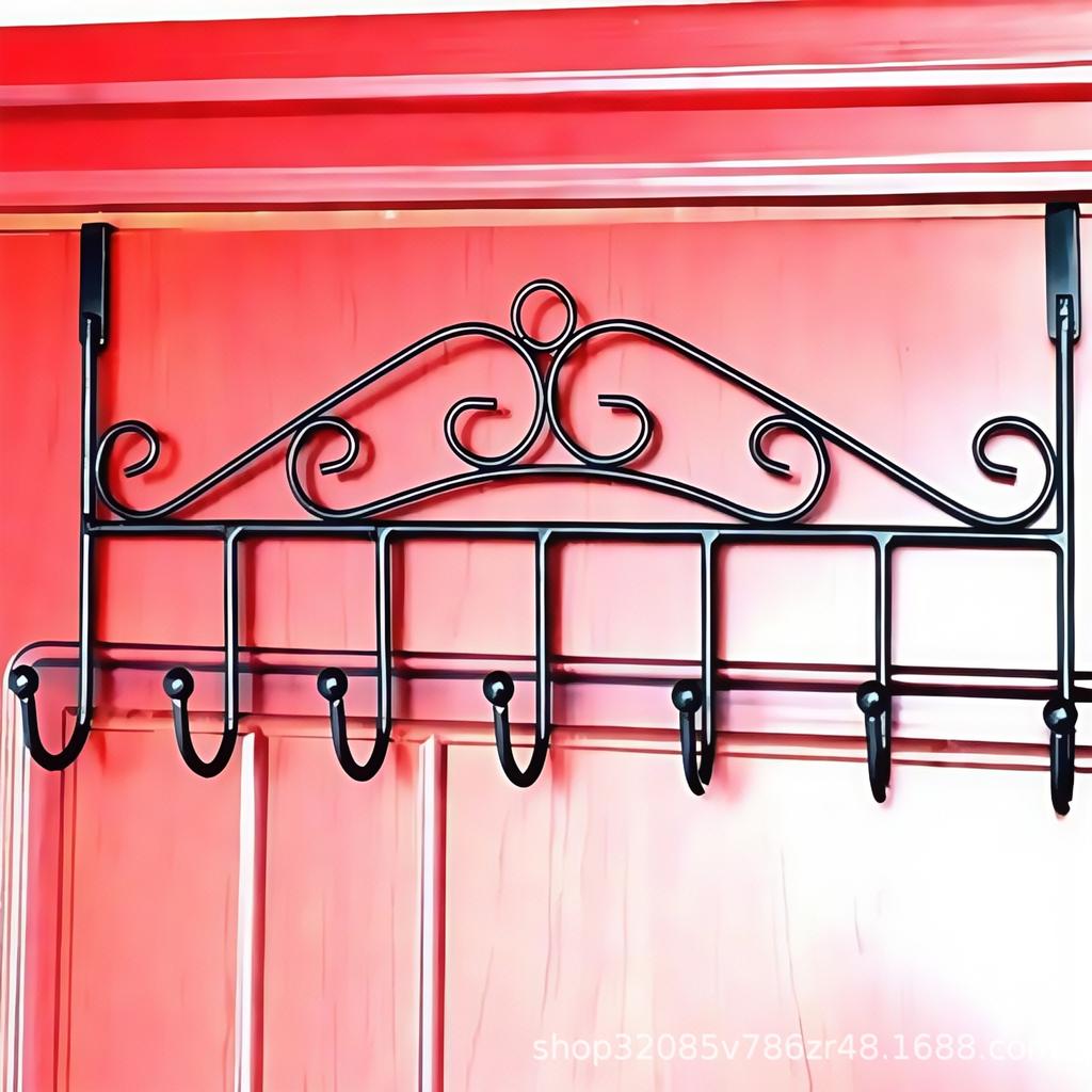 Over The Door Hook Rack No Drilling Wall Mounted Storage Organizer Heavy Duty Metal Door Hanger for Clothes Bags Towels and Accessories