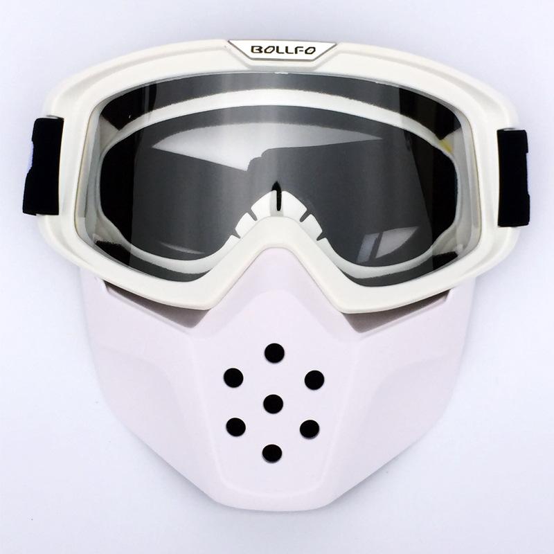 Stock BOLLFO Retro Face Masks Wind Mirrors Off Road Motorcycle Racing Goggles Outdoor Riding Glasses